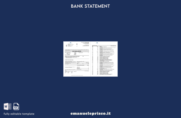 modello di pagine word di estratto conto bancario del quinto terzo stile verific
